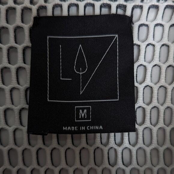 Lime & Vine White Rose Gold Swirl Pattern Cropped Jacket Long Sleeve Zip Up M - Picture 3 of 12